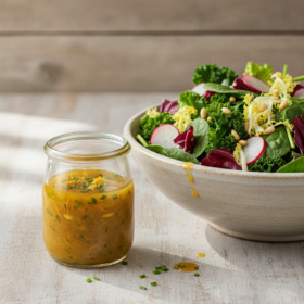 Aromatische Ingwer-Orangen Vinaigrette für frische Blattsalate