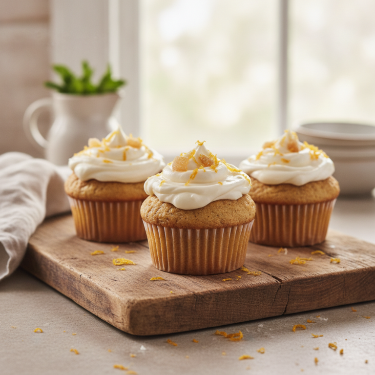 Saftige Ingwer-Orangen Muffins mit cremigem Frischkäse-Frosting