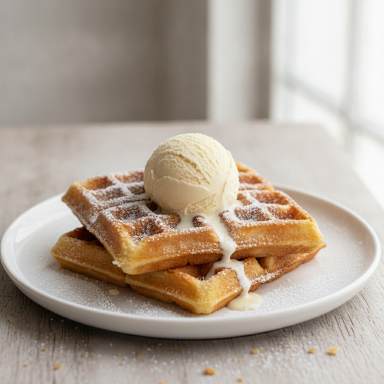 Lebkuchen Waffeln mit Vanilleeis