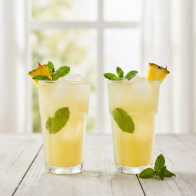 Spritzige Ananas Kokos Limonade