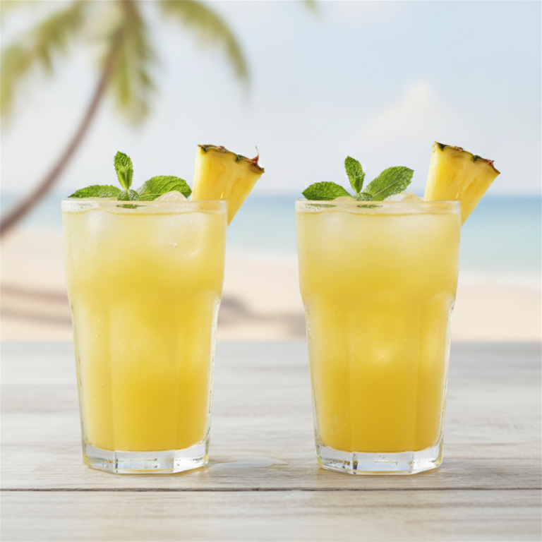 Tropische Ananas Kokos Limonade