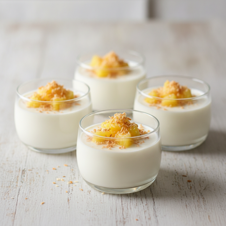 Tropisches Ananas Kokos Panna Cotta