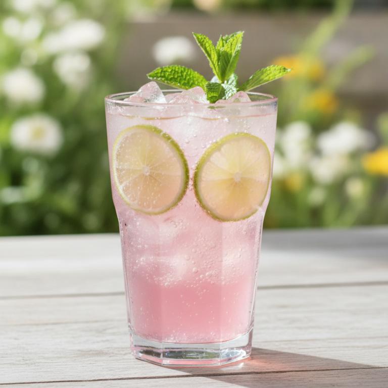 Erfrischender Kaktusblüte-Limette Spritzer