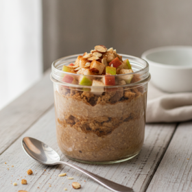 Genüssle Spekulatius Overnight Oats mit Apfel und Zimt