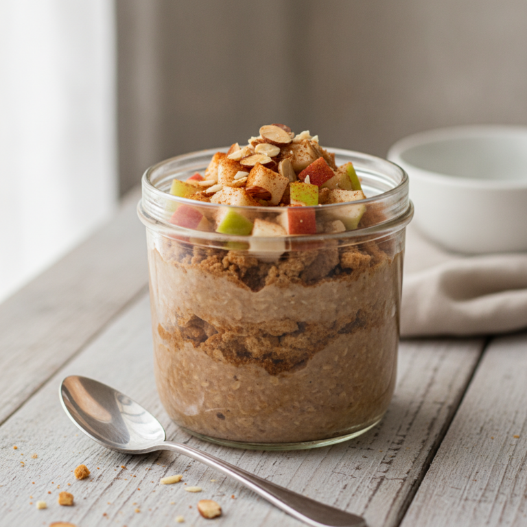 Genüssle Spekulatius Overnight Oats mit Apfel und Zimt