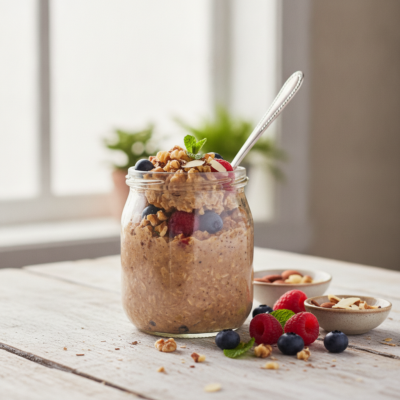 Chai Overnight Oats mit Nüssen