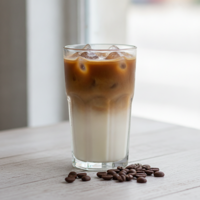 Sanfter Genuss: Iced Latte mit Genüssle Purer Vollrohrzucker Sirup