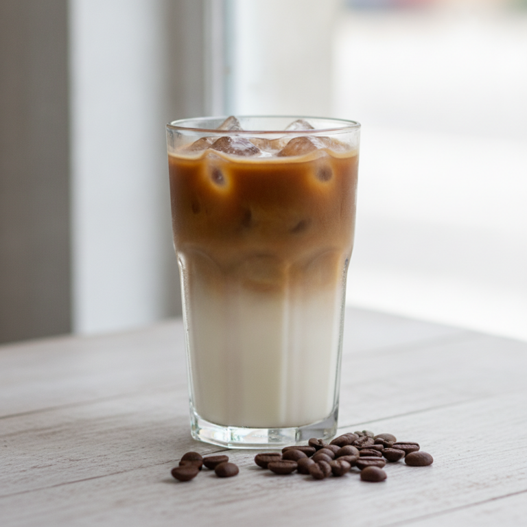 Sanfter Genuss: Iced Latte mit Genüssle Purer Vollrohrzucker Sirup