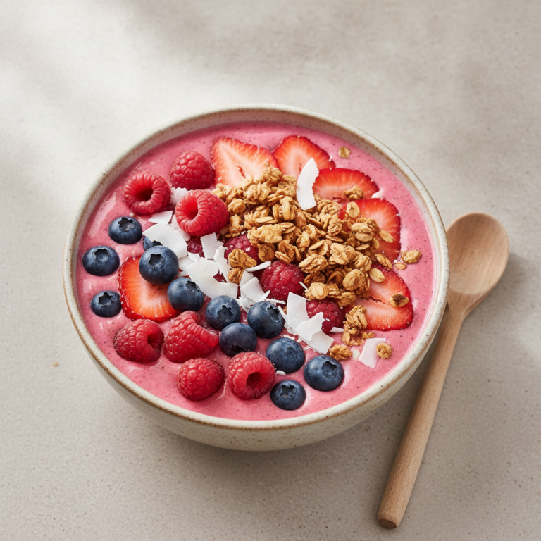 Klatschmohnblüten Smoothie Bowl mit Früchten
