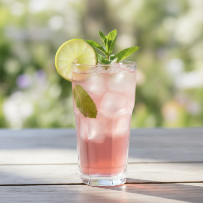 Erfrischender Rhabarber-Minze Spritzer