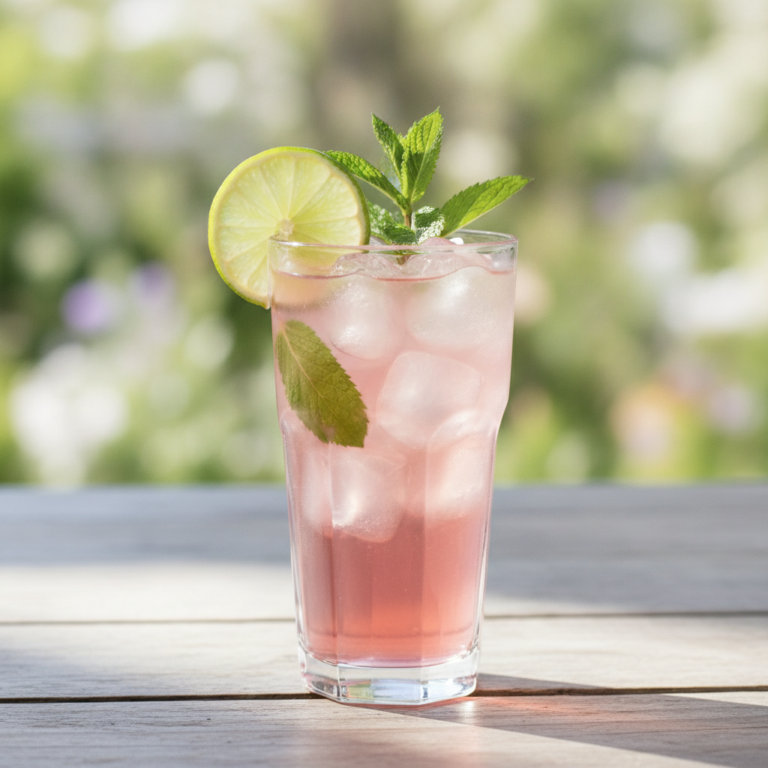 Erfrischender Rhabarber-Minze Spritzer