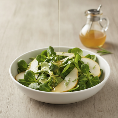Aromatische Birne-Rosmarin Vinaigrette für Feldsalat