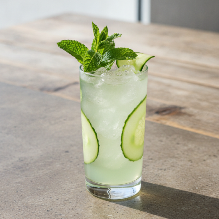 Spearmint Gin Fizz mit Gurke
