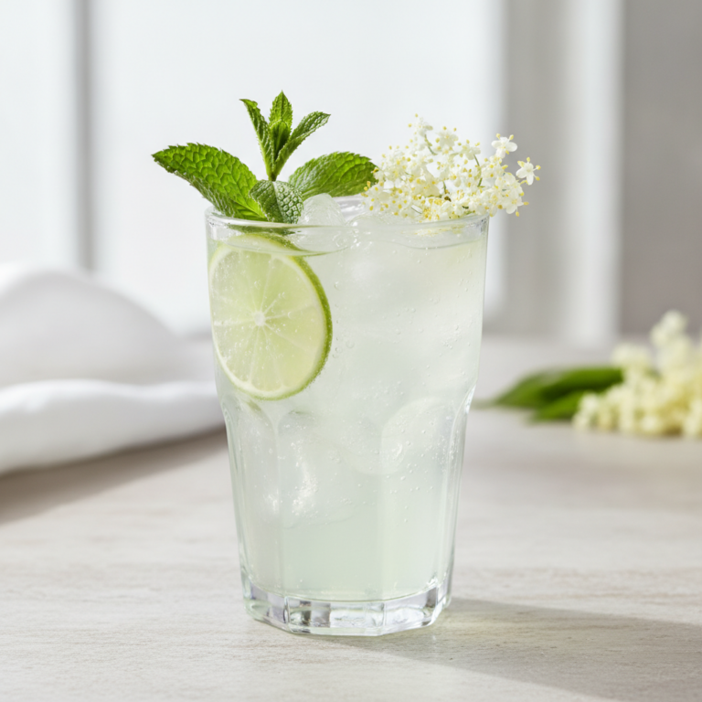 Sprudelnder Spearmint Holunderblüten Spritzer