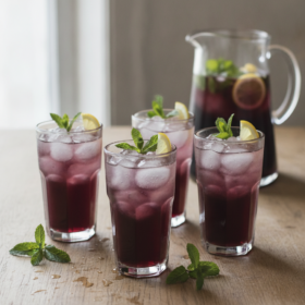 Cassis-Minze Eistee