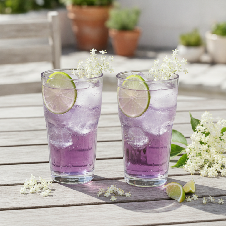 Spritzige Cassis-Holunder Limonade