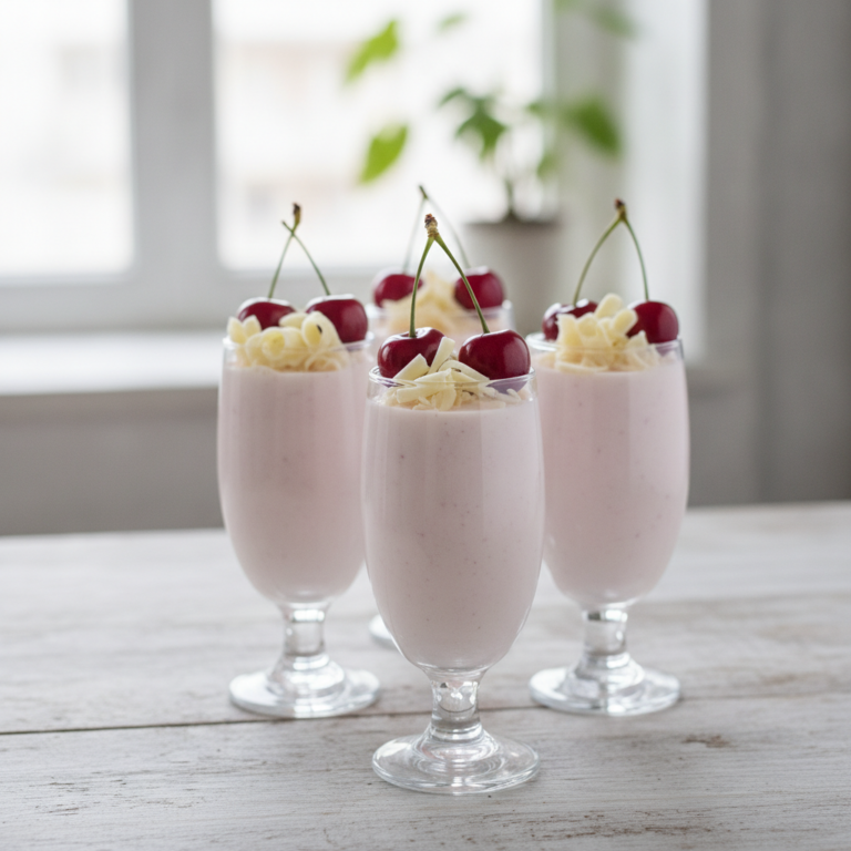 Cremige Kirsch Sirup Panna Cotta