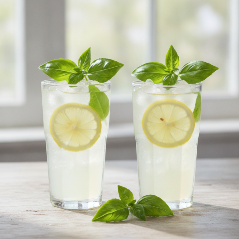 Erfrischende Basilikum-Zitronen-Limonade