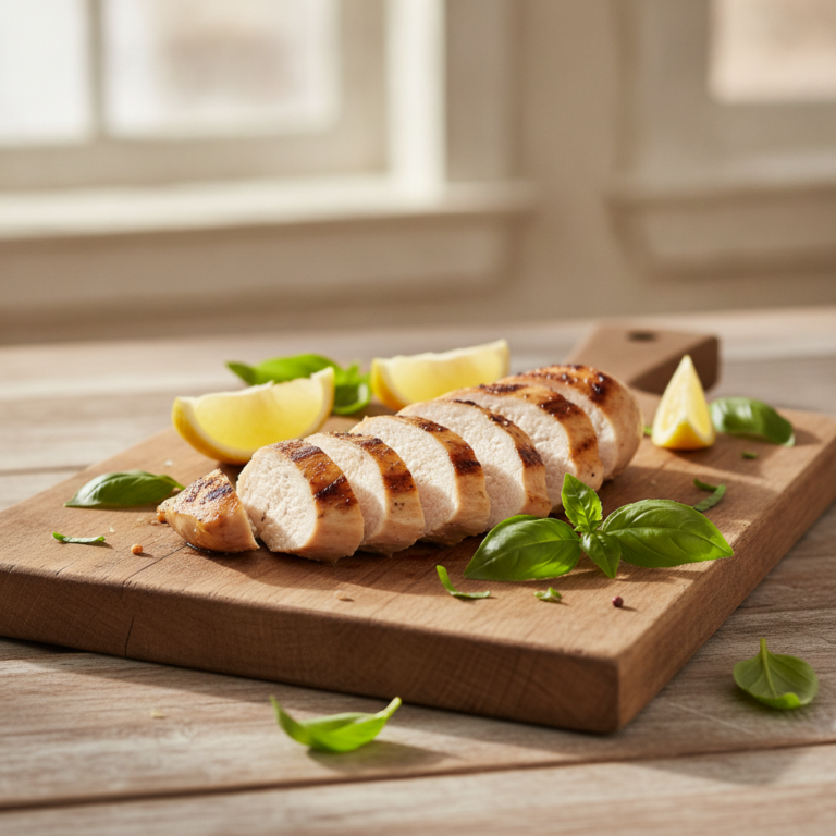 Gegrilltes Hähnchen mit Basilikum-Zitronen-Marinade