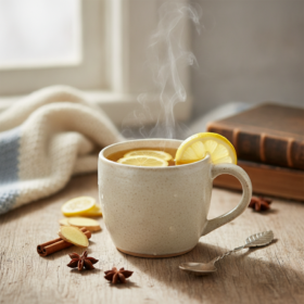 Heißer Ingwer-Zitronen-Tee mit Genüssle Ingwer Sirup
