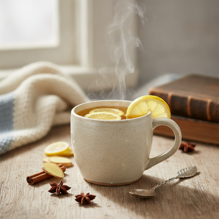 Heißer Ingwer-Zitronen-Tee mit Genüssle Ingwer Sirup