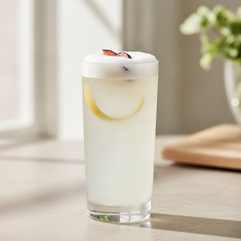 Eleganter Pflaume-Zimt Gin Fizz