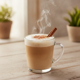 Gemütlicher Pflaume-Zimt Latte