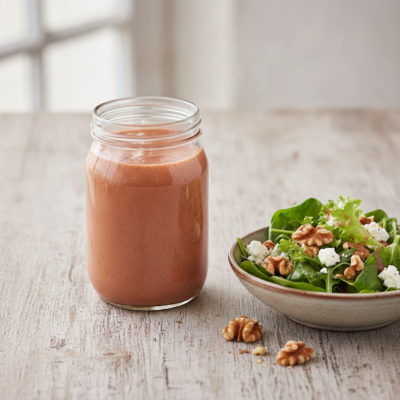 Herbstliches Pflaume-Zimt Salatdressing mit Walnüssen