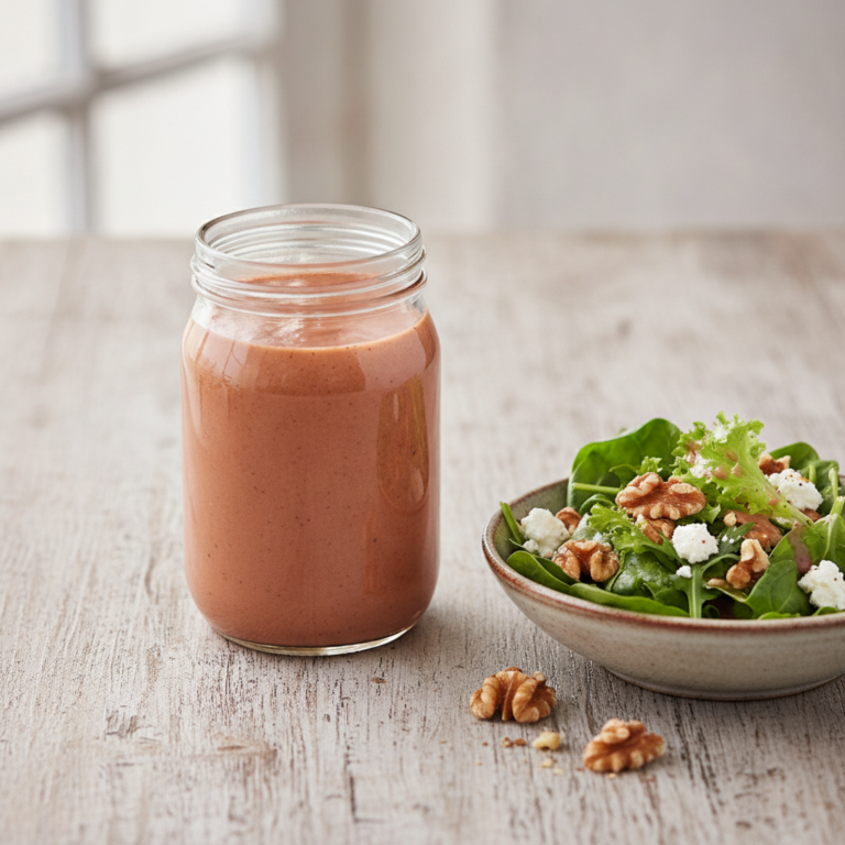 Herbstliches Pflaume-Zimt Salatdressing mit Walnüssen