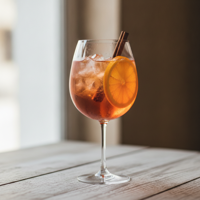 Prickelnder Alkoholfreier Pflaume-Zimt Spritz