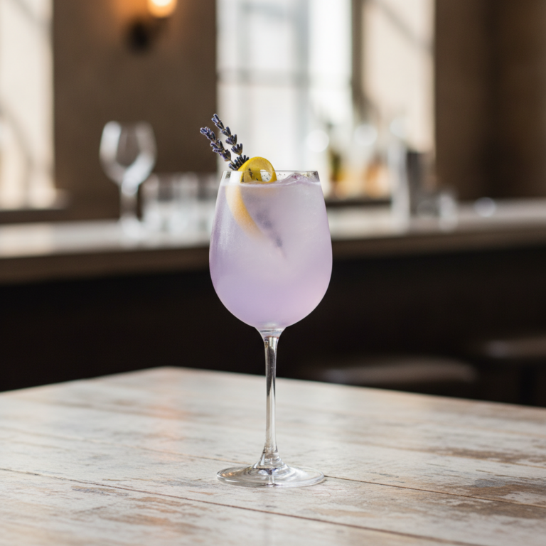 Eleganter Lavendelblüten Gin Fizz