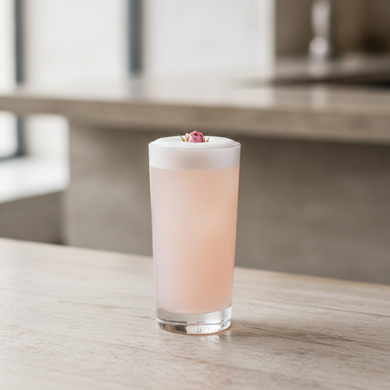 Eleganter Rosenblüten Gin Fizz