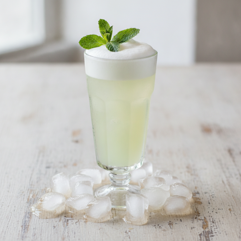 Genüssle Pfefferminze-Lemongras Gin Fizz