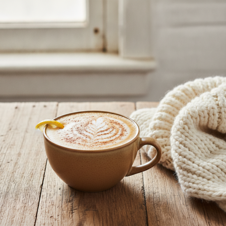 Wärmender Ingwer-Zitronen Chai Latte